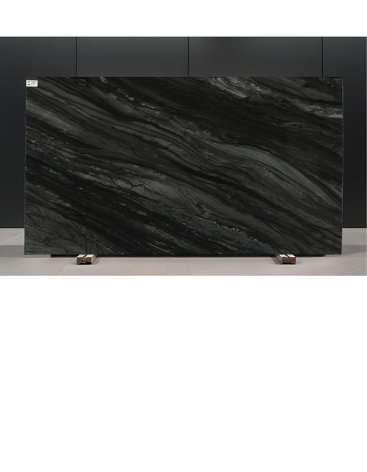 BLACK RAJ / QUARTZITE - LEATHERED 3CM